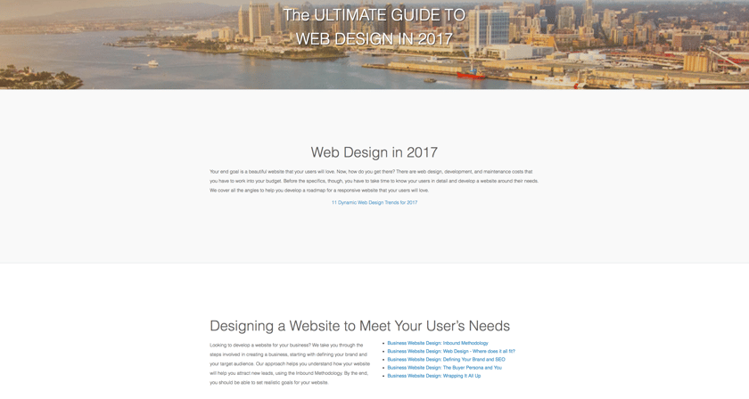Webbege Web Design Pillar Page