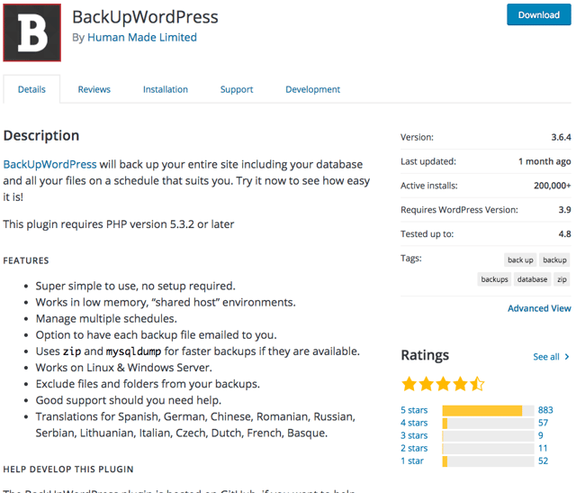 BackUpWordPress