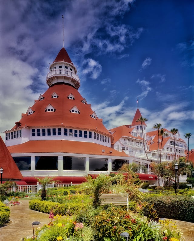 San Diego California Hotel Del Coronado Beach Palm Trees