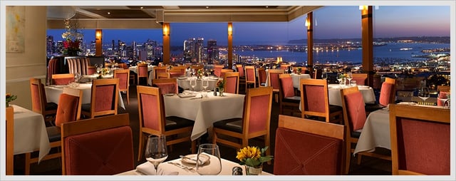 San Diego California Mister A's Restaurant Downtown View